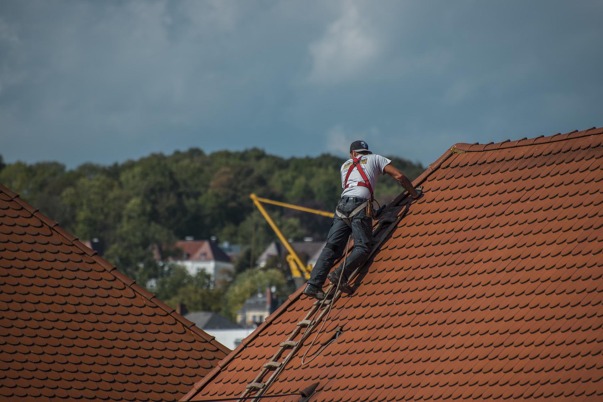 Person working on roof