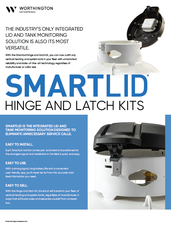 SmartLid Hinge and Latch Conversion Kits for Vertical Propane Tanks